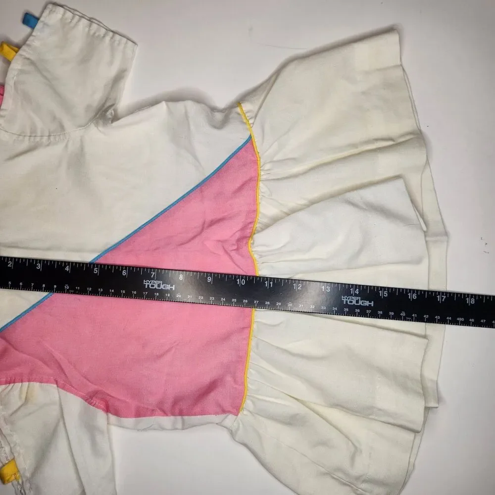 VTG 80s Precious Originals Colorblock Drop Waist dress Girls 12 Months Baby